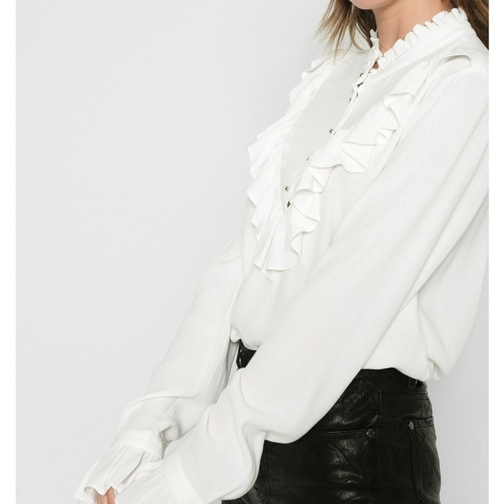 NWT 7 for all Mankind Off White Victorian Blouse